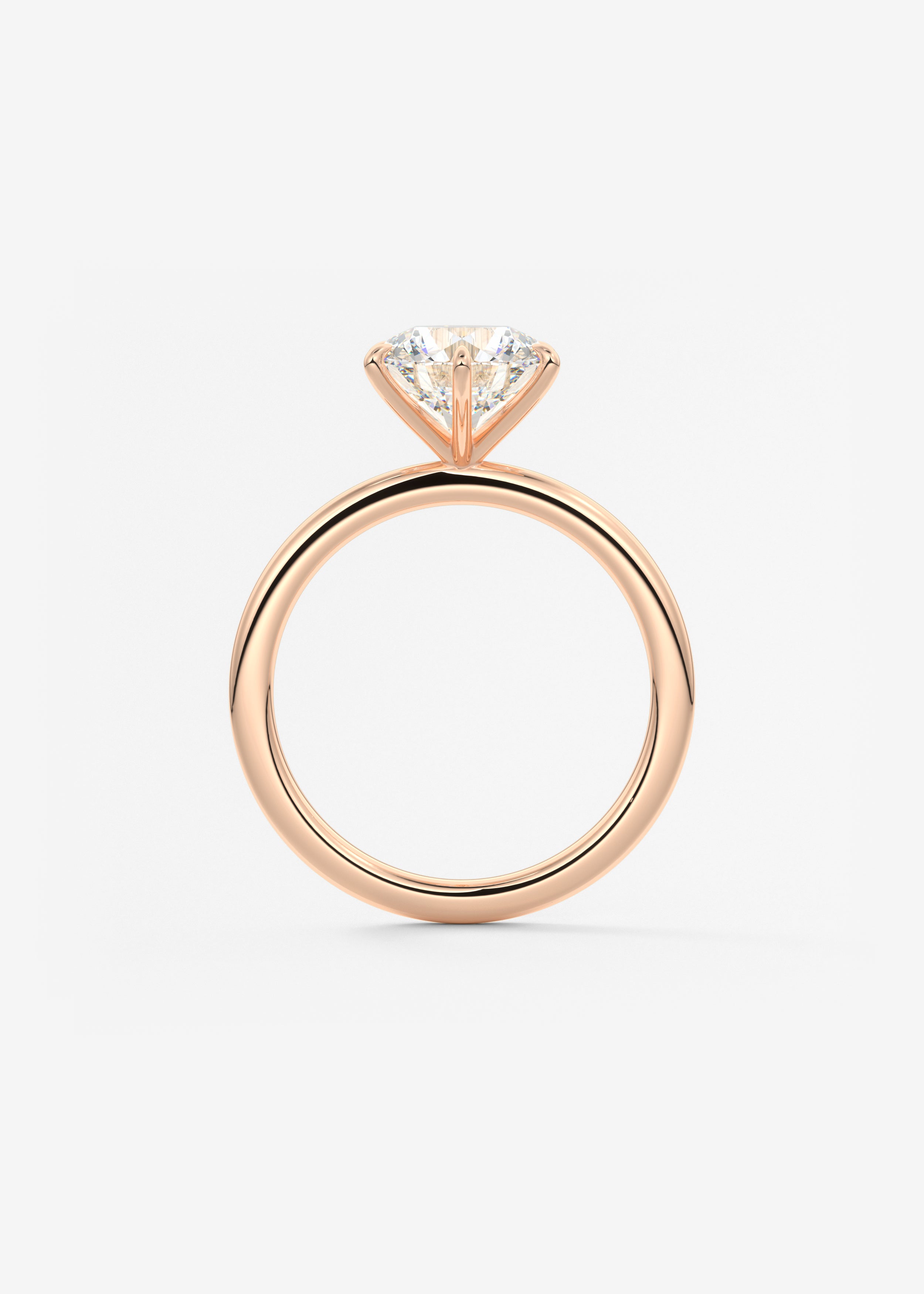 Round Solitaire Lab Grown Diamond Engagement Ring
