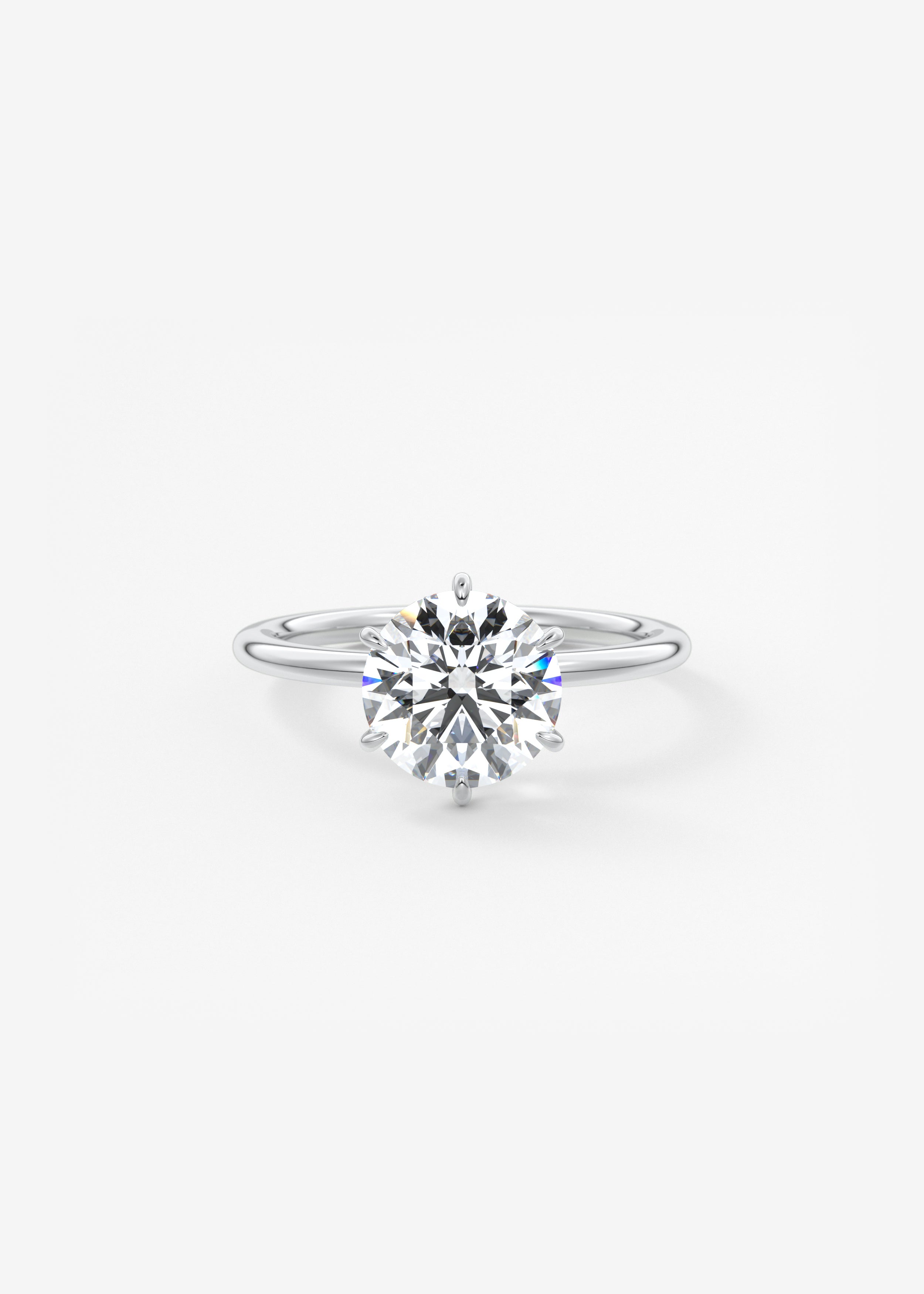 Round Solitaire Lab Grown Diamond Engagement Ring