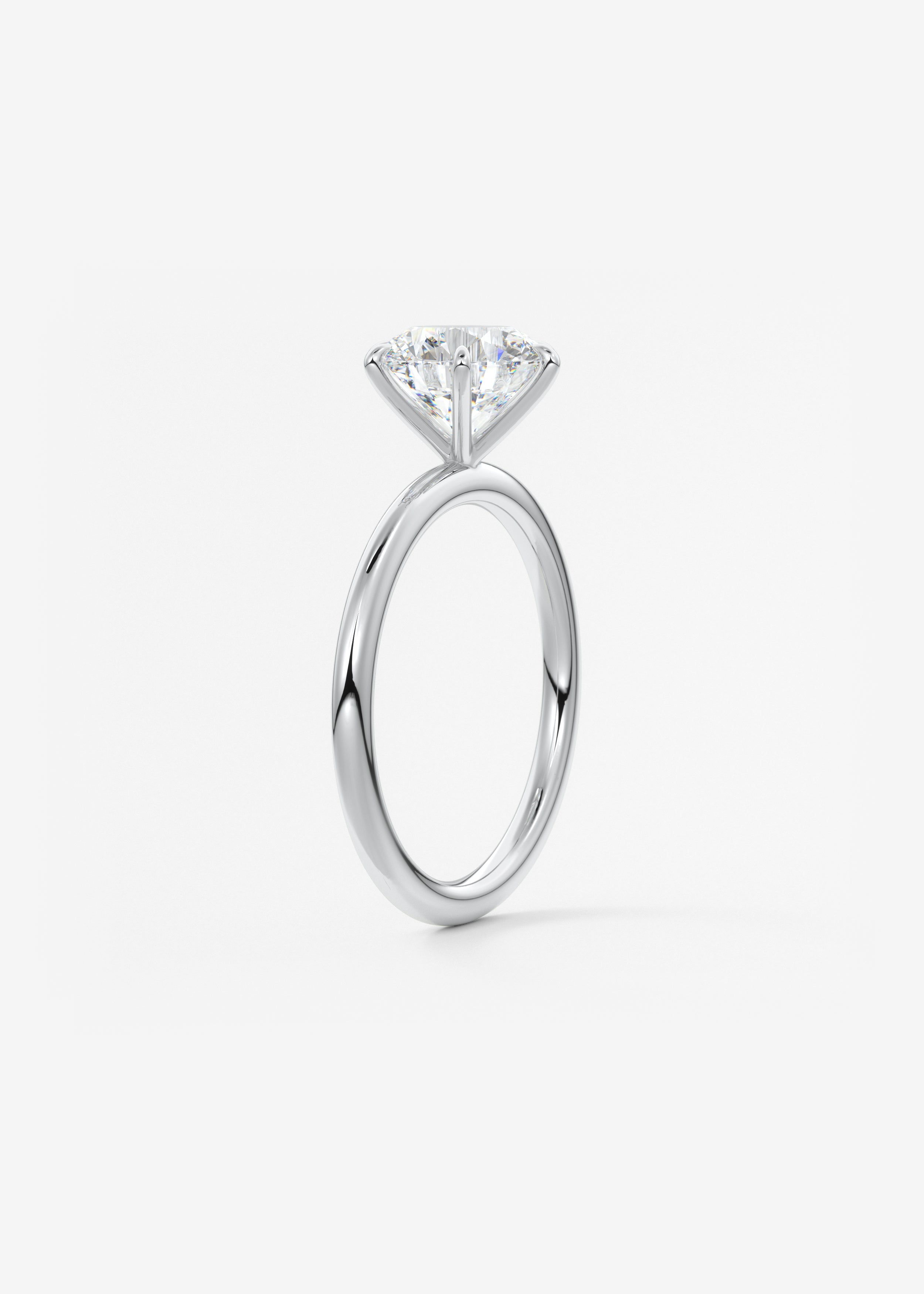 Round Solitaire Lab Grown Diamond Engagement Ring