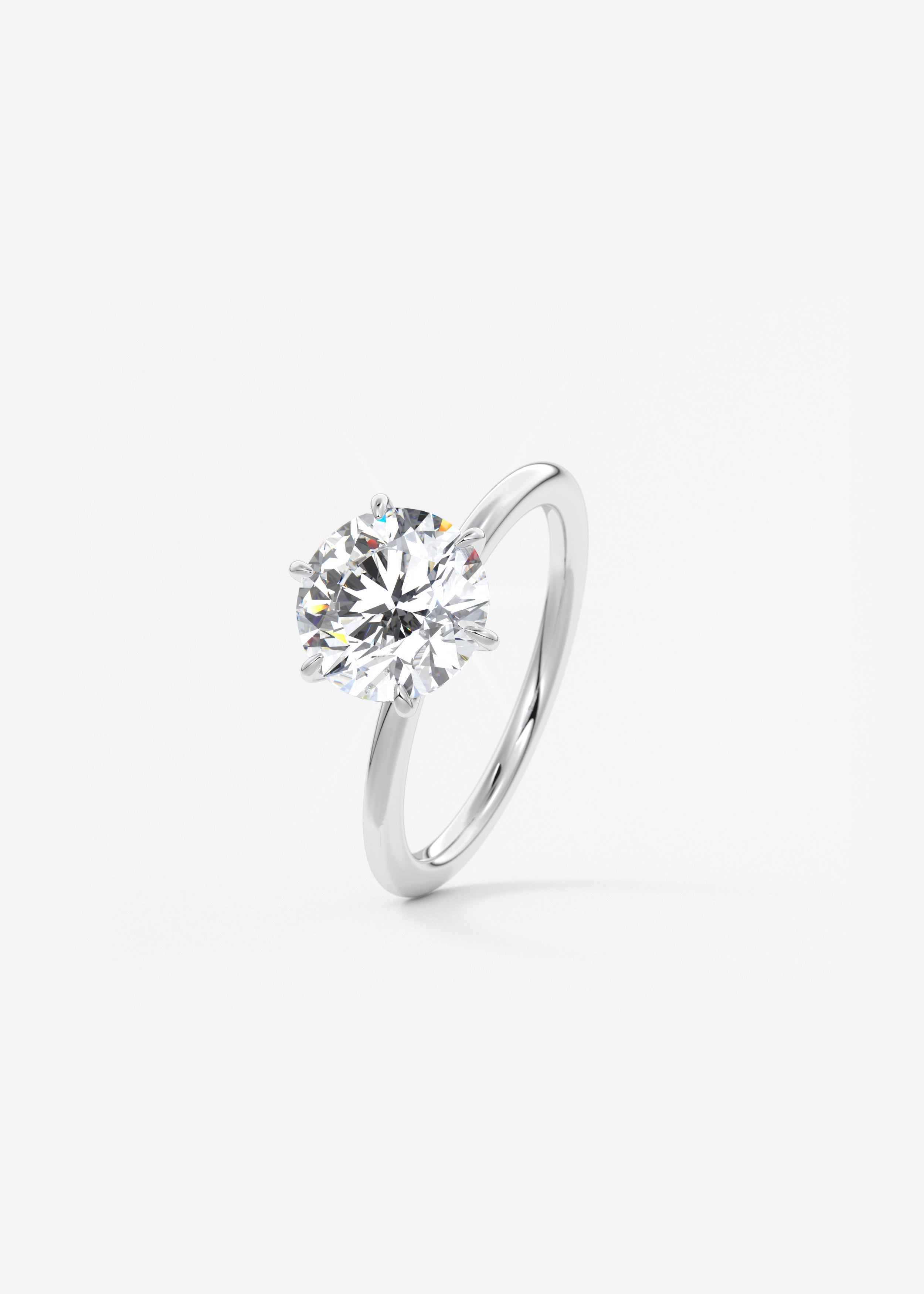 Round Solitaire Lab Grown Diamond Engagement Ring