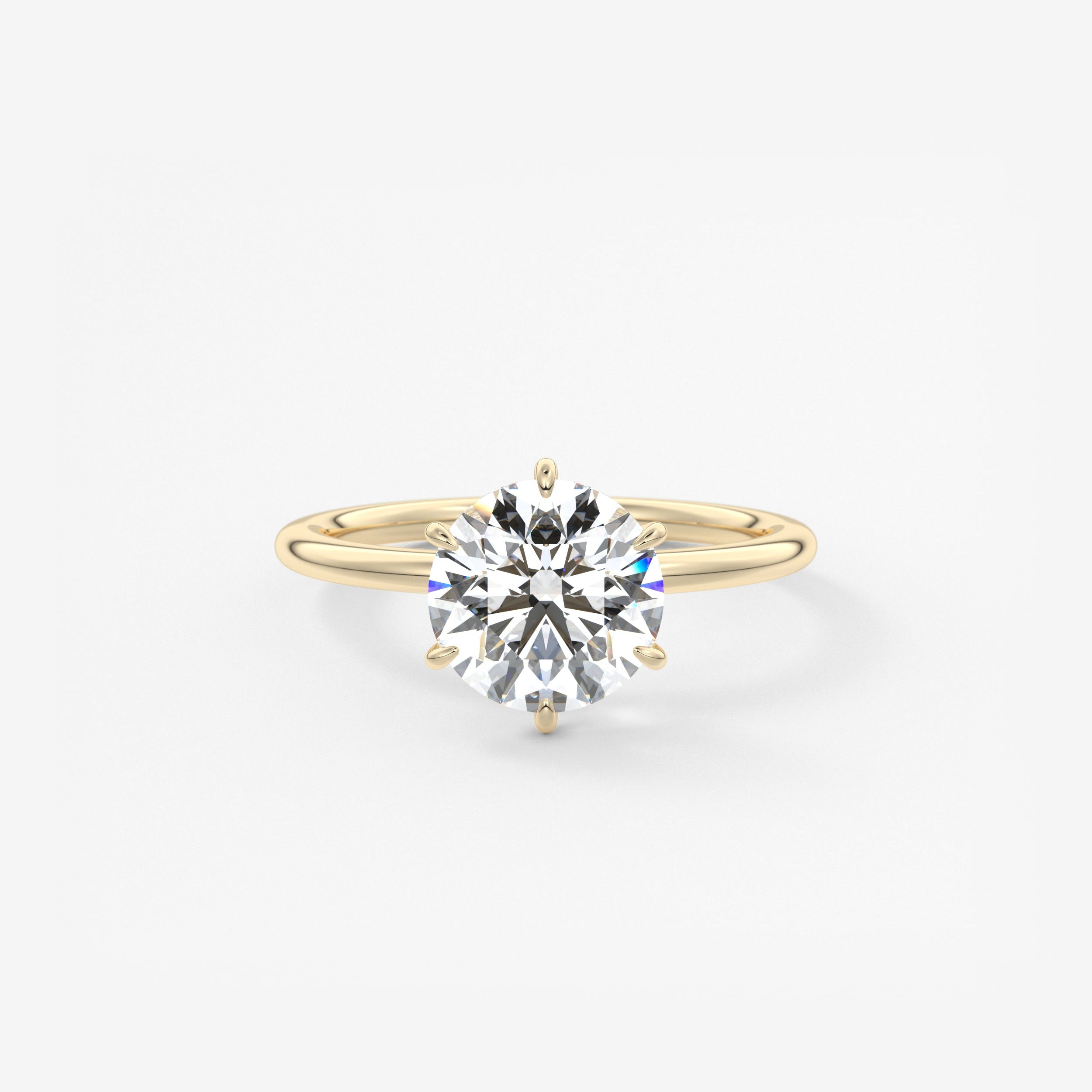 Round Solitaire Lab Grown Diamond Engagement Ring