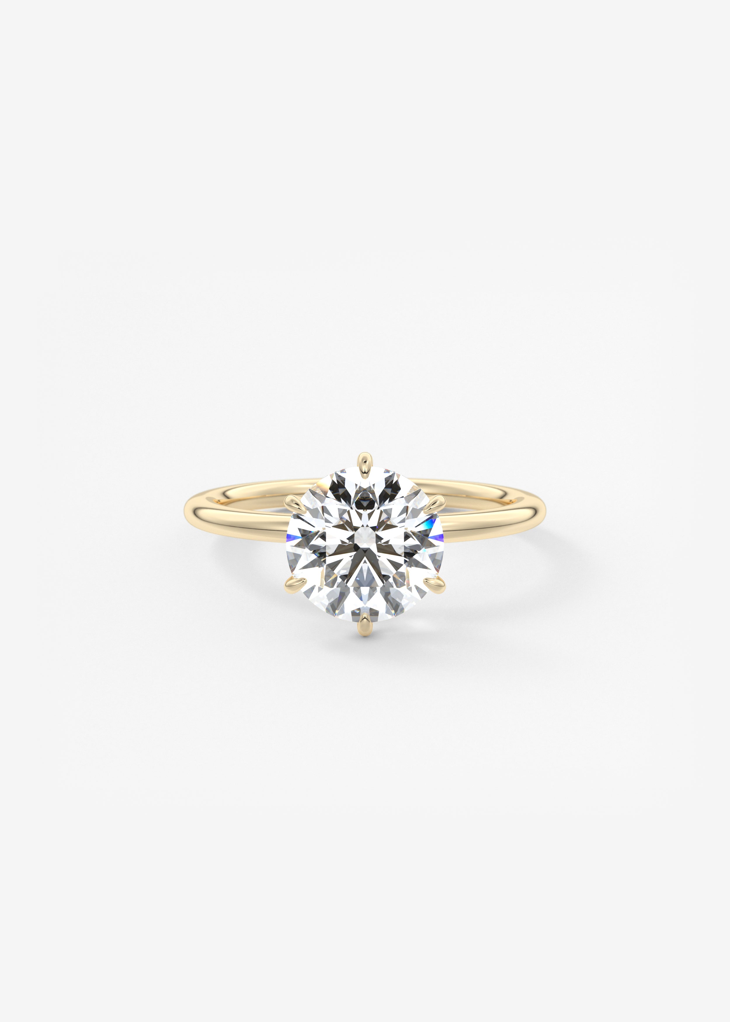 Round Solitaire Lab Grown Diamond Engagement Ring