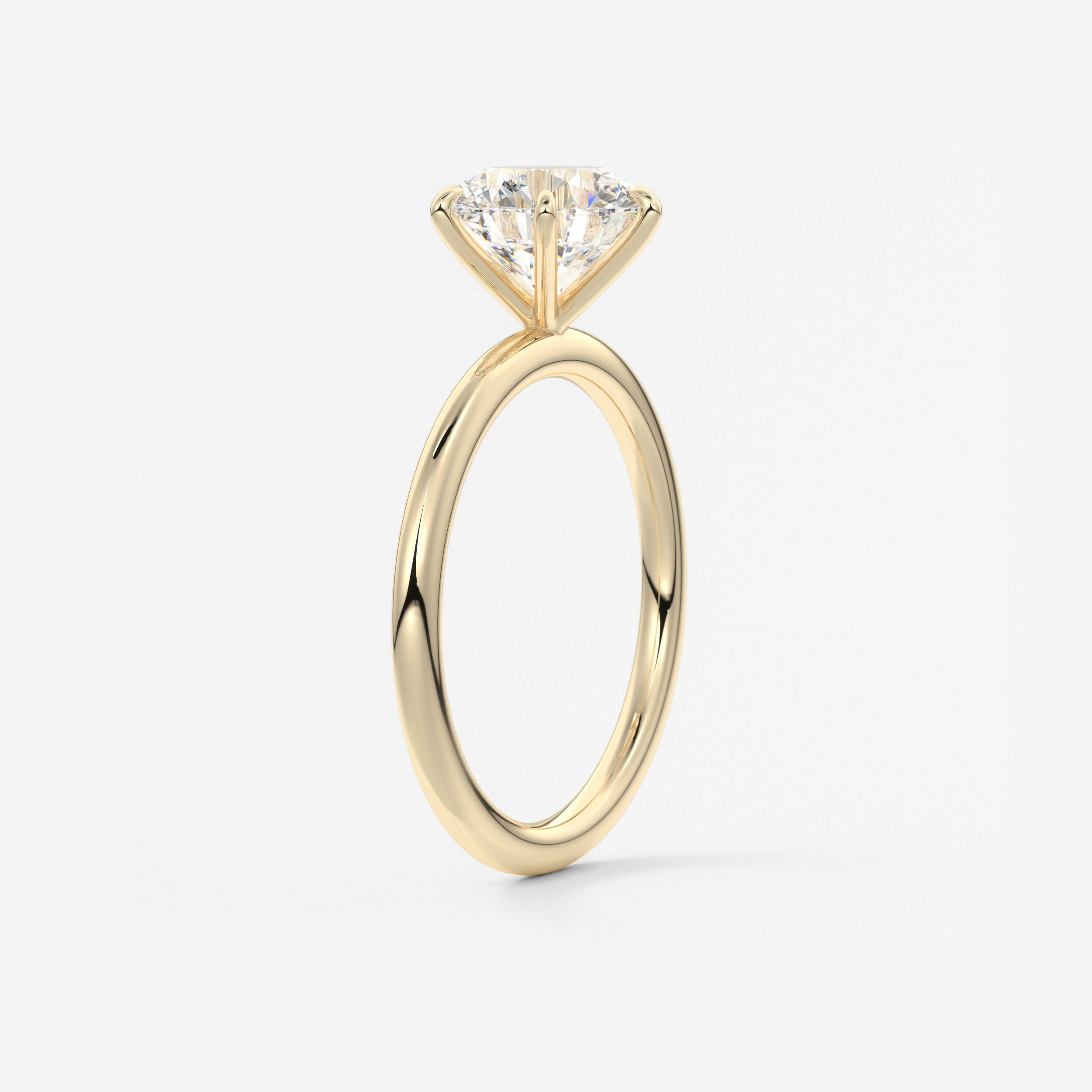Round Solitaire Lab Grown Diamond Engagement Ring