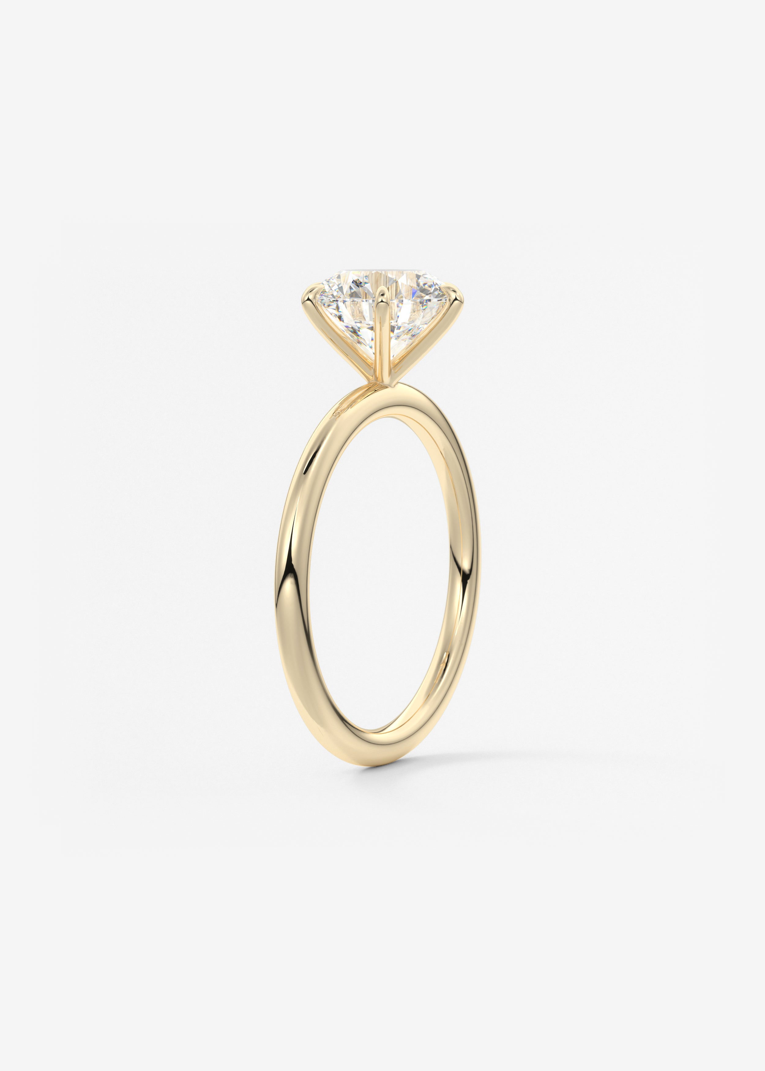 Round Solitaire Lab Grown Diamond Engagement Ring