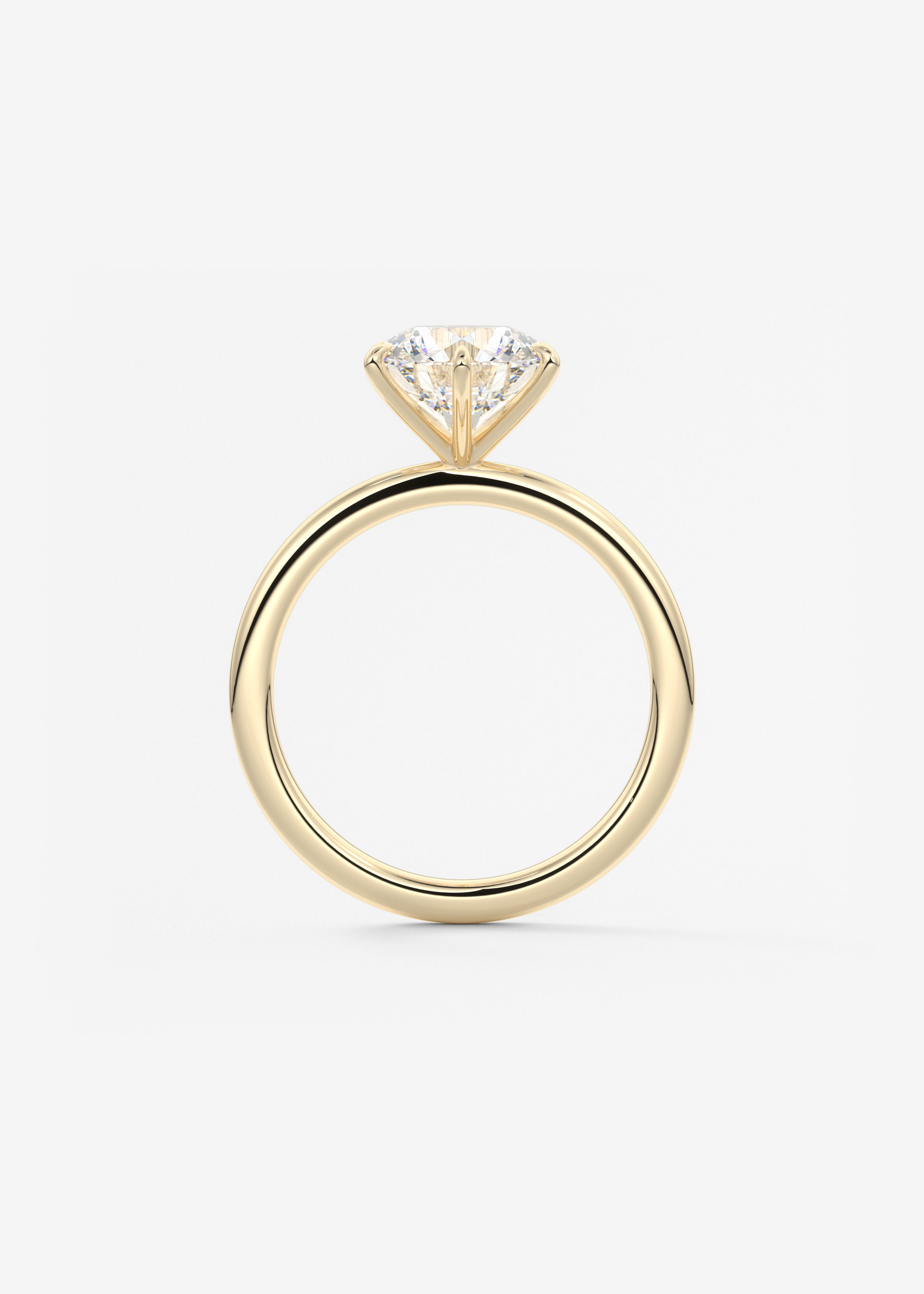 Round Solitaire Lab Grown Diamond Engagement Ring