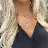 0.50 TCW Oval, Round, Marquise & Emerald Moissanite Diamond Multi stone Pendant Necklace in Solid Gold 1