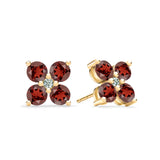 2.5 TCW Round Garnet Lab Made Diamond- January Birthstone Earrings 1