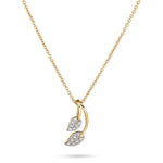 0.20 CT Round Moissanite Diamond Leaf Pendant Necklace in Solid Gold 1