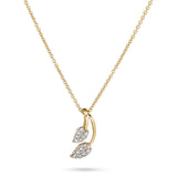 0.20 CT Round Moissanite Diamond Leaf Pendant Necklace in Solid Gold 1