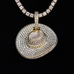 8 CT Round Moissanite Iced Cowboy Hat Silver Pendant for Him 2