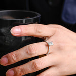 Stunning 1.0 - 2.0 CT Emerald Moissanite Engagement Ring With Hidden Halo Design 4