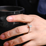Stunning 1.0 - 2.0 CT Emerald Moissanite Engagement Ring With Hidden Halo Design 4