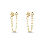 0.10 TCW Round Cut Moissanite Thread Earrings in Gold 1