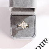Stunning 1.0 - 2.0 CT Emerald Moissanite Engagement Ring With Cluster Design 10