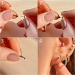 0.20 TCW Round Cut Moissanite Two Stone Earrings in Gold 6