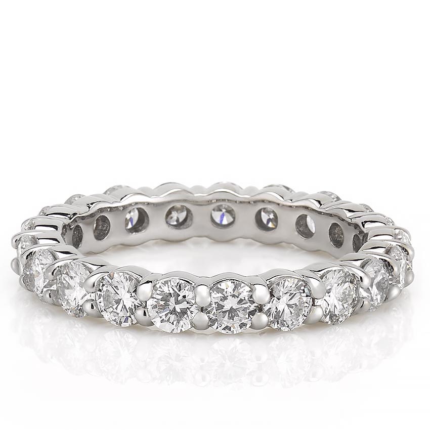 Stunning 2.33 CT Round Moissanite Stones Full Eternity Wedding Bands 3