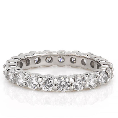 Stunning 2.33 CT Round Moissanite Stones Full Eternity Wedding Bands 3