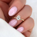 Stunning 0.90 CT Oval Moissanite Engagement Ring With Solitaire Design 6