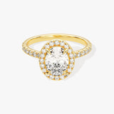 Stunning 1.0-2.0 CT Oval Moissanite Engagement Ring with Halo & Pave Design 1