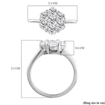 Round Cut Cubic Zirconia in 925 Sterling Silver Ring 6