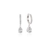1.64 TCW Round & Pear Cut Moissanite Huggies Earrings in Gold 3