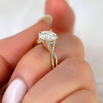 Stunning 2.0 CT Round Moissanite Engagement Ring with Hidden Halo Design 4