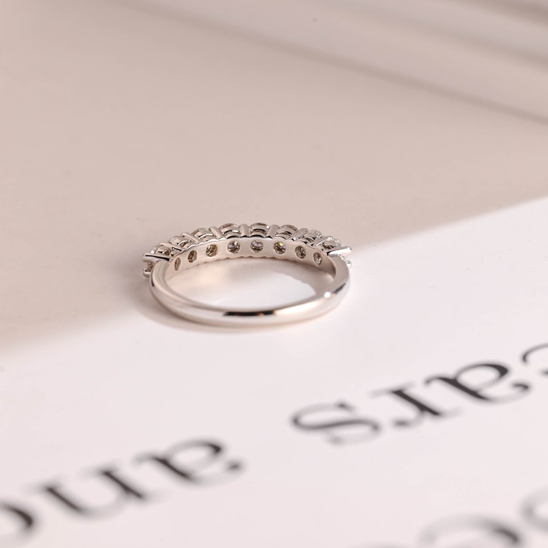 Stunning 0.2 TCW Round Moissanite Stones Half Eternity Wedding Bands 7