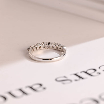 Stunning 0.2 TCW Round Moissanite Stones Half Eternity Wedding Bands 7