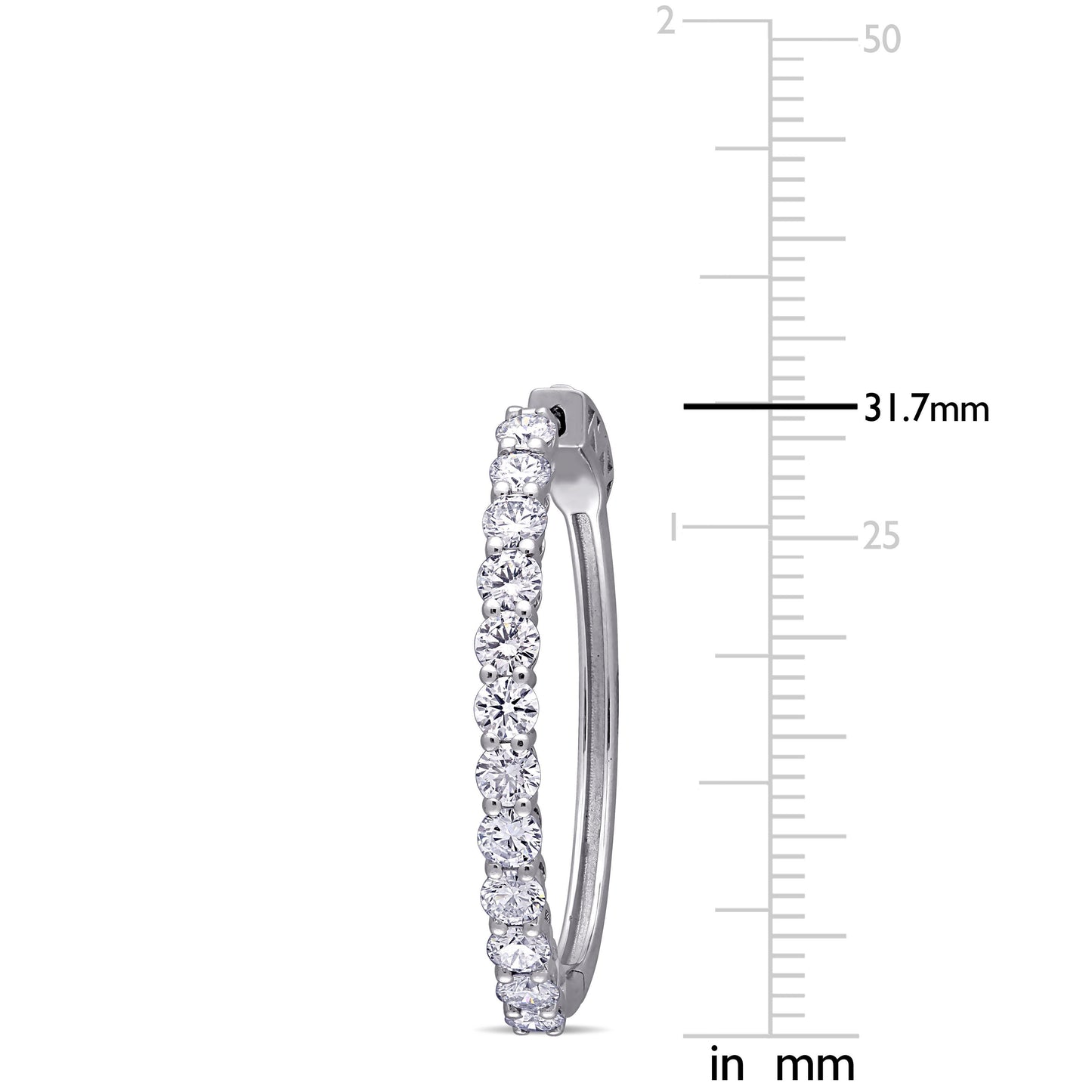 Round Cut Cubic Zirconia in 925 Sterling Silver Earrings 4