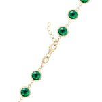 13.44 TCW Round Emerald Lab Made Diamond-May Birthstone Dainty Bracelet 4