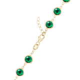 13.44 TCW Round Emerald Lab Made Diamond-May Birthstone Dainty Bracelet 4