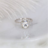 Stunning 2.0 CT Oval Moissanite Engagement Ring with Pave Design 1