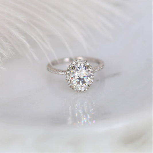 Stunning 2.0 CT Oval Moissanite Engagement Ring with Pave Design 1