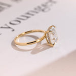 Stunning 1.0 - 2.0 CT Emerald Moissanite Engagement Ring with Hidden Halo Design 7