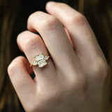 Stunning 1.0-2.0 CT Radiant Moissanite Engagement Ring with Three Stone Design 6