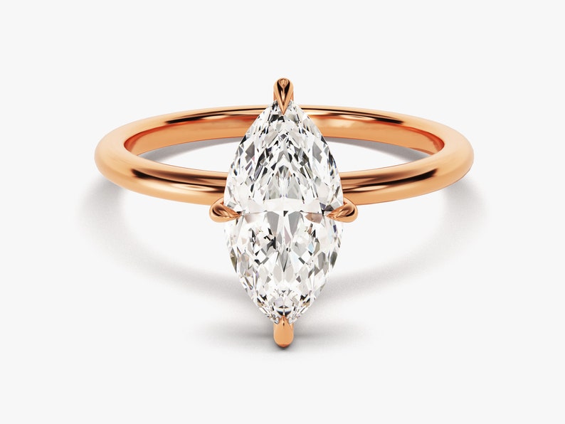 Stunning 1.5 CT Marquise Moissanite Engagement Ring with Solitaire Design 5