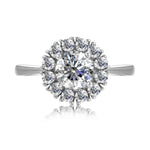 Round Cut Halo Style Cubic Zirconia in 925 Sterling Silver Ring 1