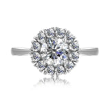 Round Cut Halo Style Cubic Zirconia in 925 Sterling Silver Ring 1