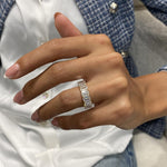 Stunning 3.91 CT Emerald Moissanite Stones Half Eternity Wedding Bands 6