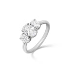 Stunning 0.6 CT Oval Moissanite Stones Three Stones Wedding Band 4