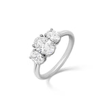 Stunning 0.6 CT Oval Moissanite Stones Three Stones Wedding Band 4