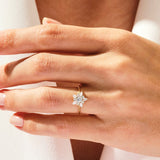 Stunning 0.25 CT Round Moissanite Engagement Ring with Floral Design 7
