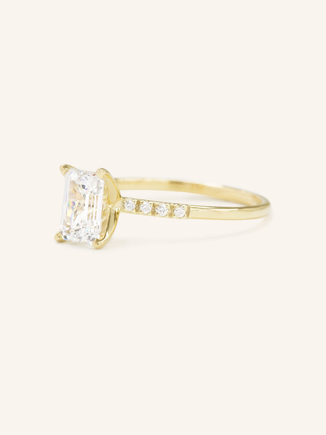 Stunning 1 CT Emerald Moissanite Engagement Ring with Pave Design 2