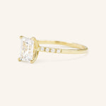 Stunning 1 CT Emerald Moissanite Engagement Ring with Pave Design 2