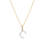 0.30 TCW Round Moissanite Diamond Customized Letter Pendant Necklace in Solid Gold 27