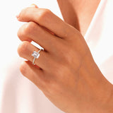 Stunning 1.0-2.0 CT Emerald Moissanite Engagement Ring with Pave Design 6