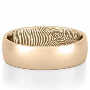 Classic Men’s Fingerprint Wedding Band for Men's in Solid Gold