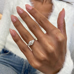 Classic 2.0 CT Round Moissanite Engagement Ring with Cluster Design 5