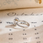 Stunning 1.0 CT Emerald Cut Moissanite Engagement Ring with Halo Pave Design 3