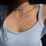 0.30 TCW Round Moissanite Diamond Star Pendant Necklace in Solid Gold 5